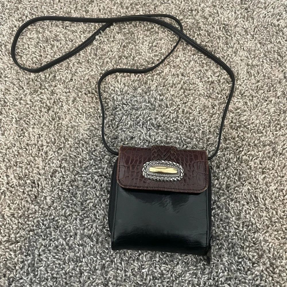 Vintage Brighton Leather Crossbody Wallet - Picture 1 of 6